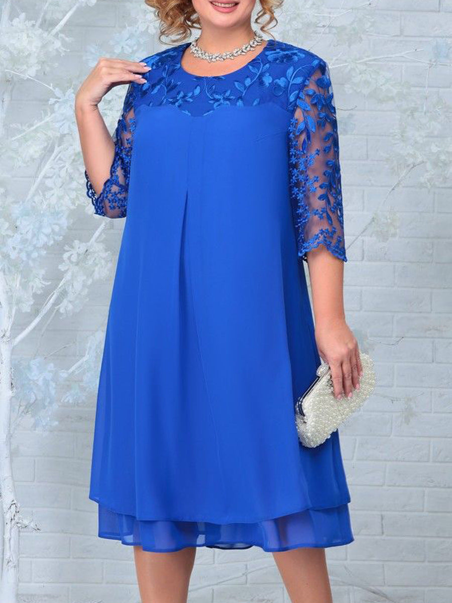 Women's Embroidered Chiffon Casual Dress