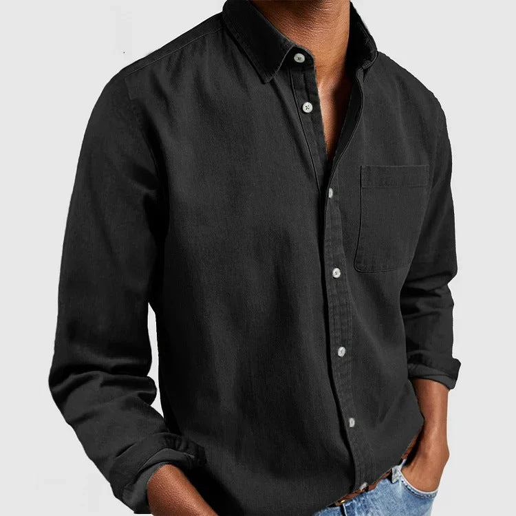 Men's Long Sleeve Lapel Shirt