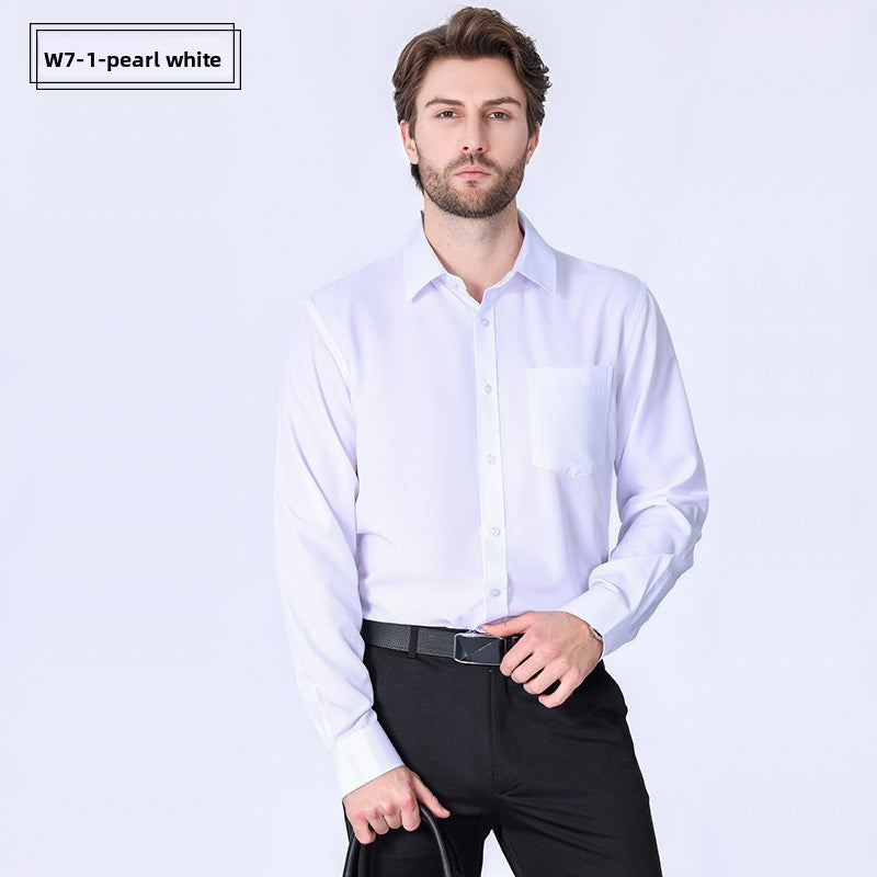 Men's Long-Sleeve Anti-Wrinkle Business Casual Shirt