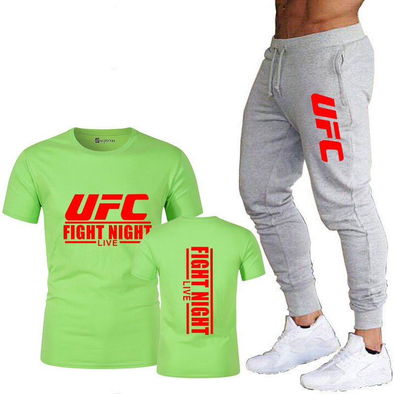 Men's Cotton T-Shirt and Pants Sportswear Set
