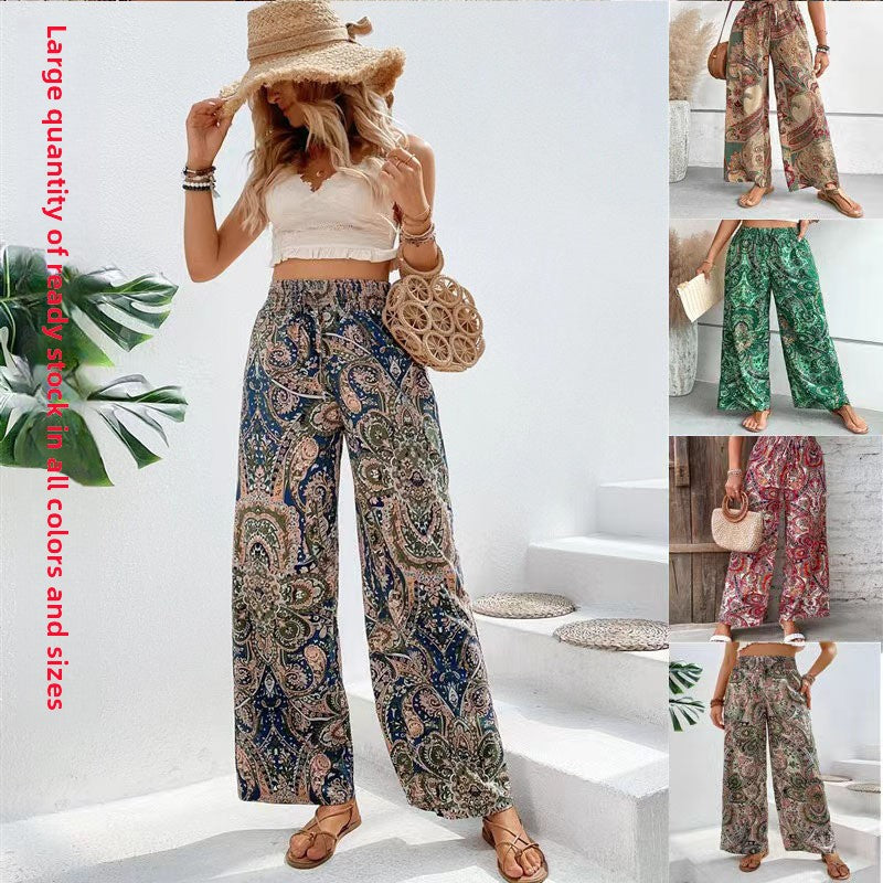 Slimming wide-leg pants