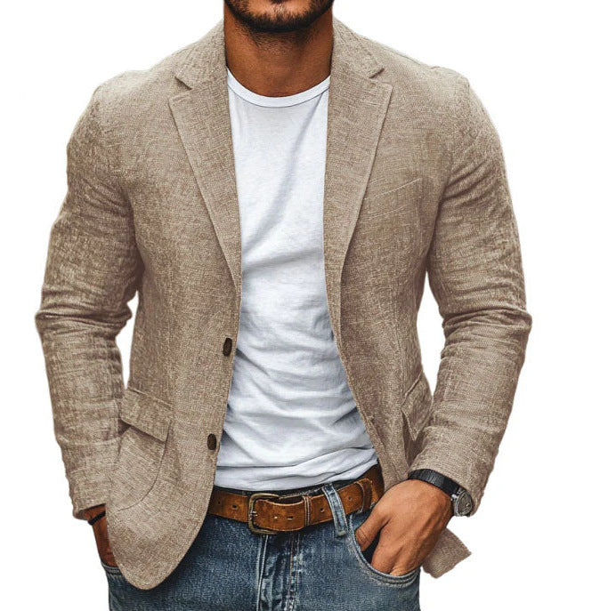 Men's Casual Suit Jacket with Printed Design