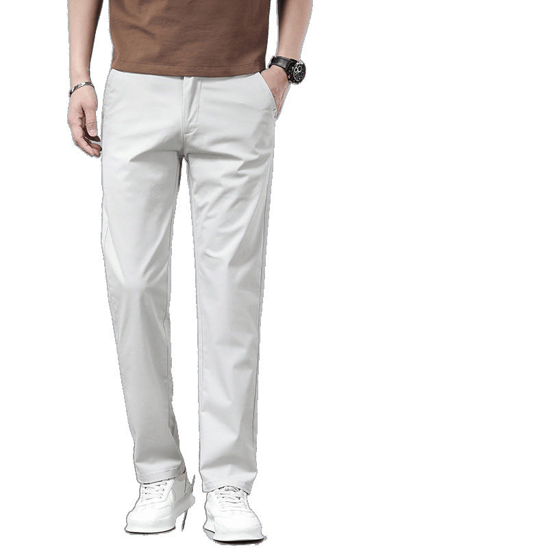 Pure cotton casual straight-leg pants