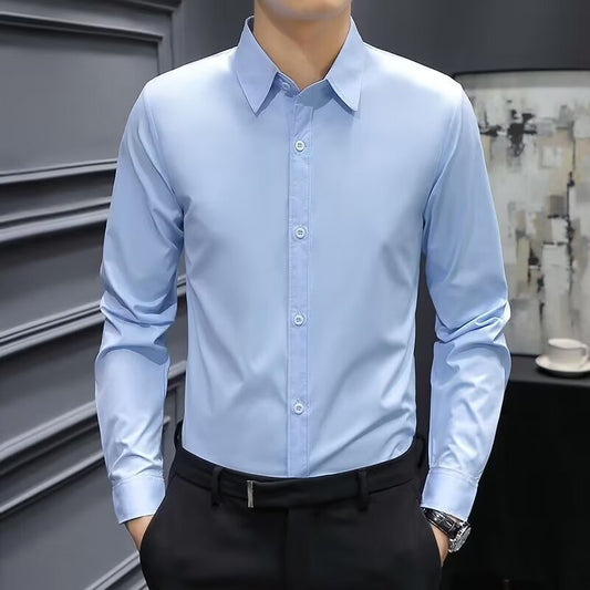Men's long-sleeved formal dress shirt