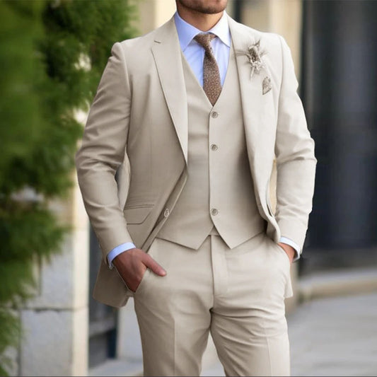 Men's Three-Piece Business Casual Suit