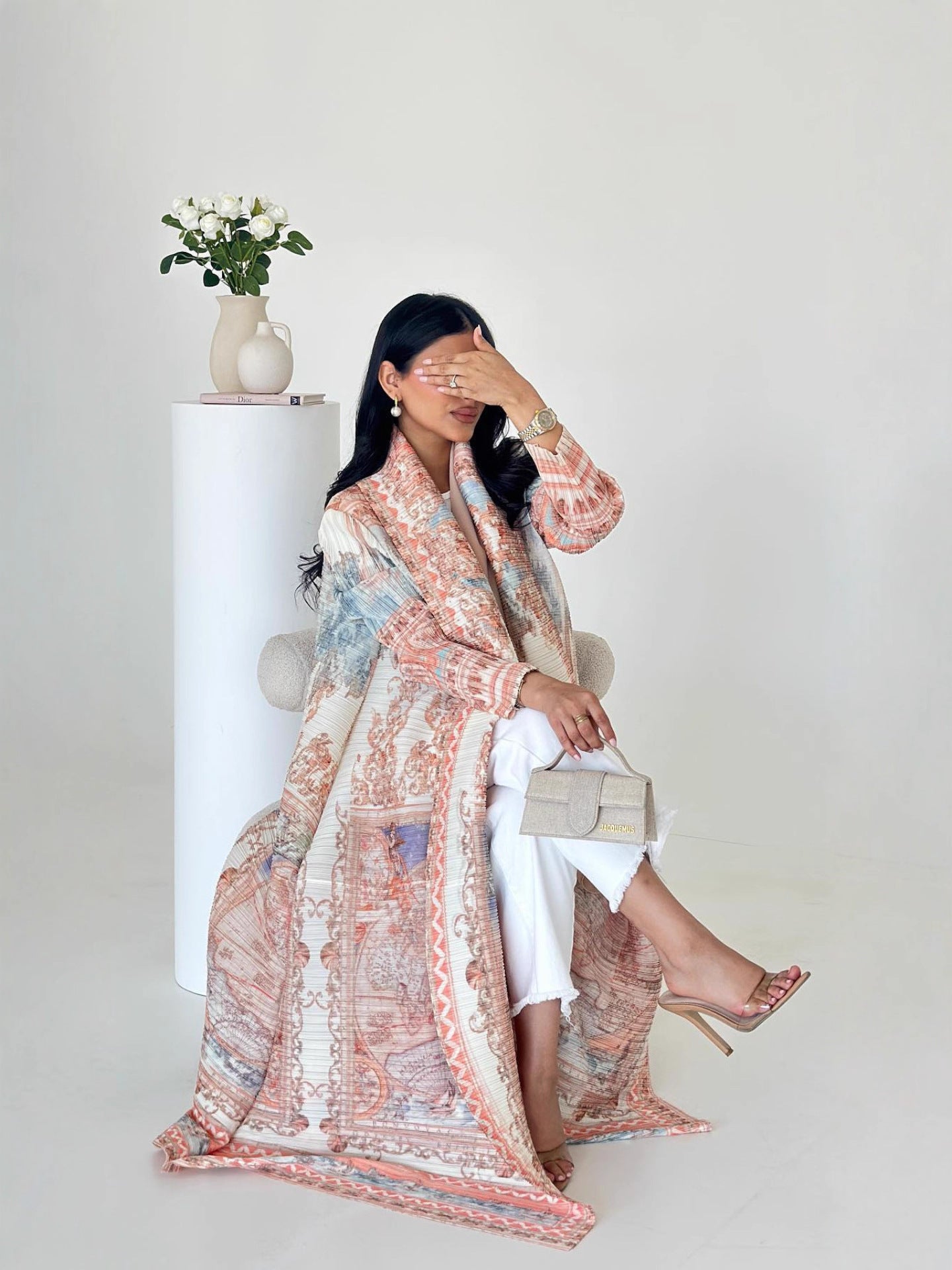 Ruffled long robe dress