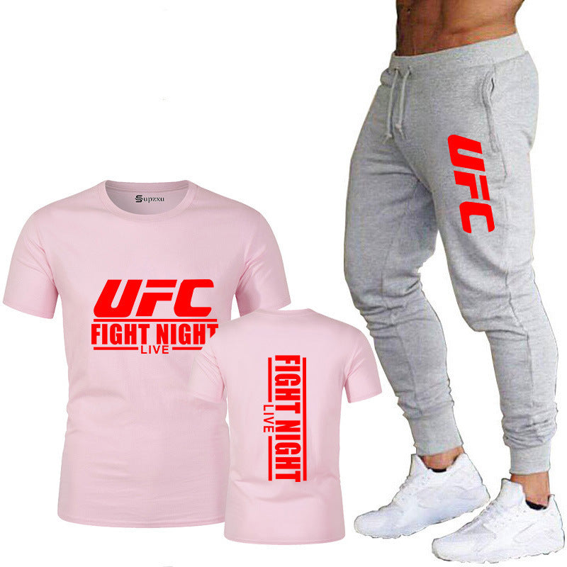 Men's Cotton T-Shirt and Pants Sportswear Set