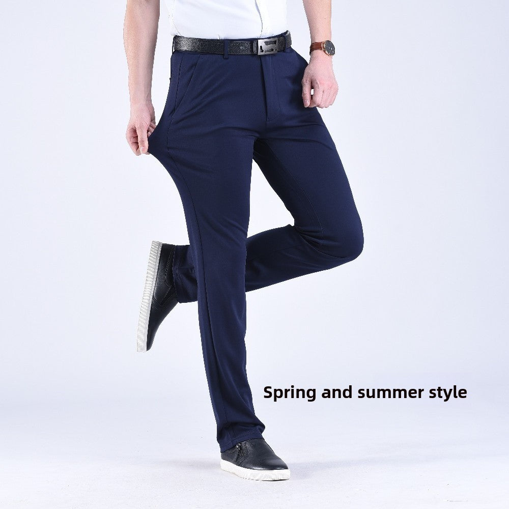 Men's straight-leg suit pants