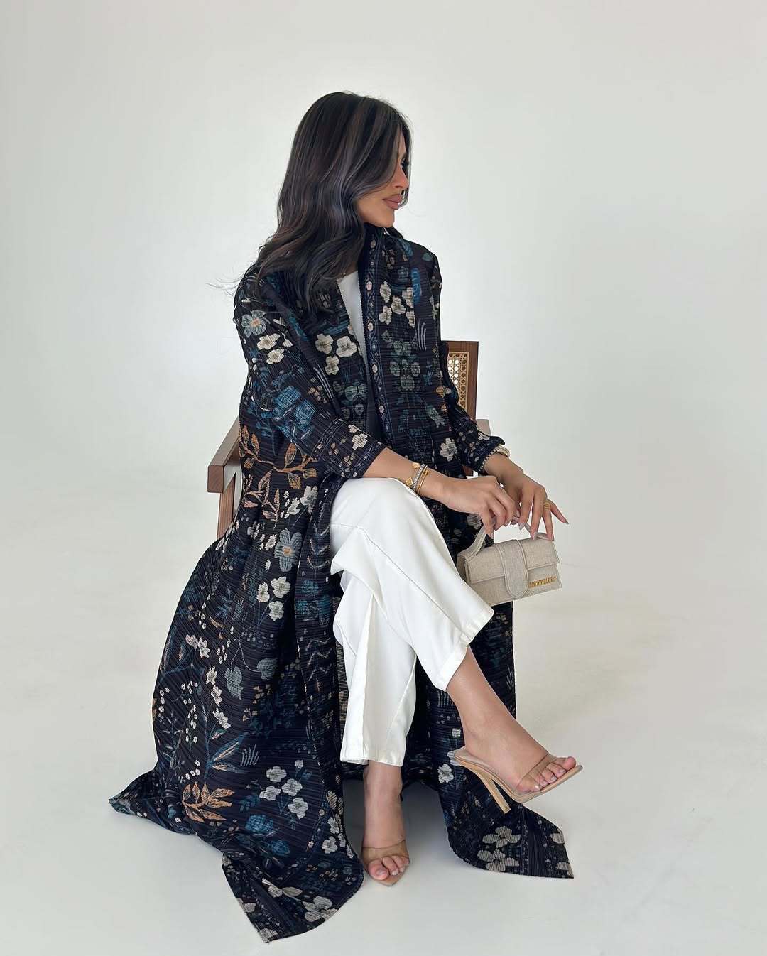 Ruffled long robe dress